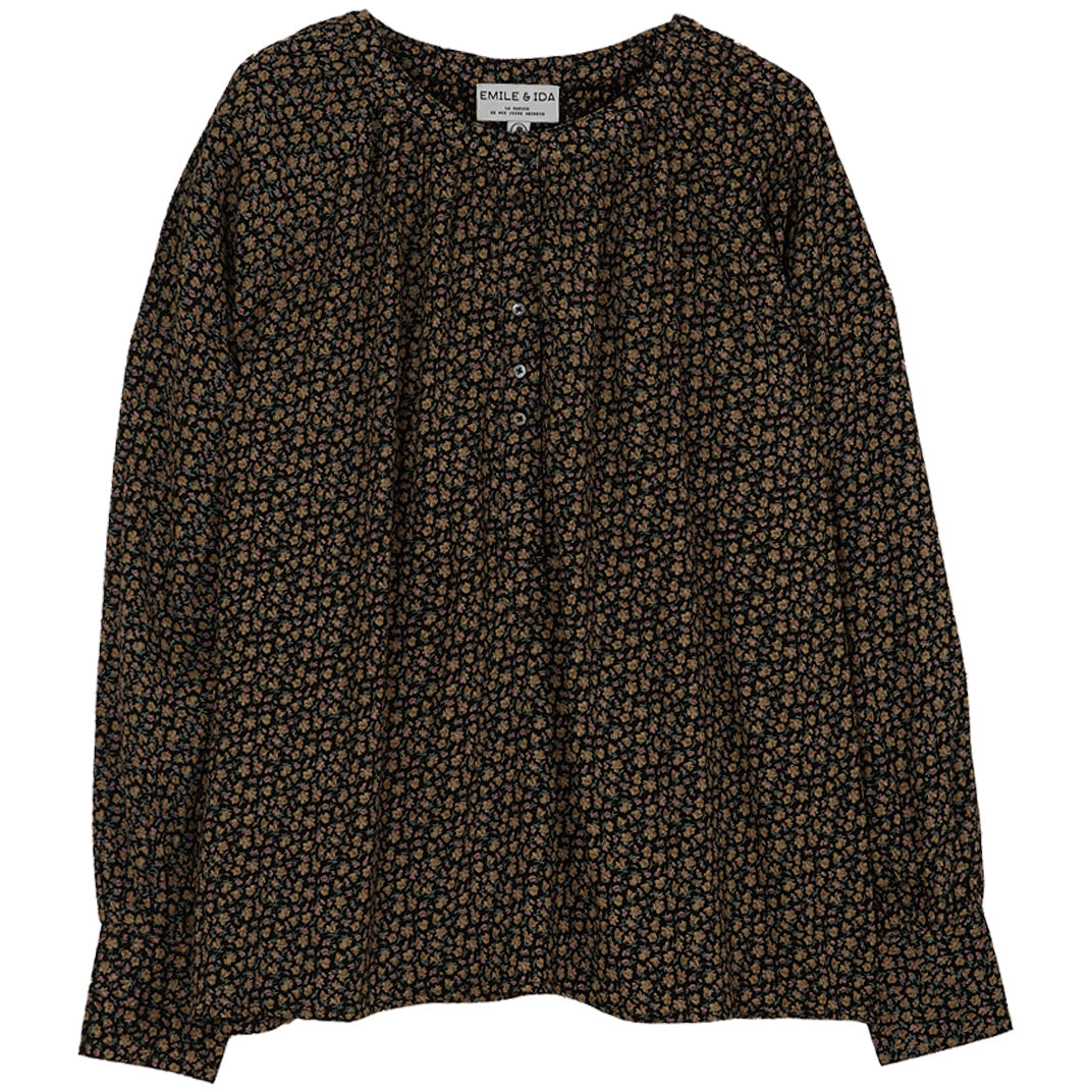 Blouse viscose floral noir