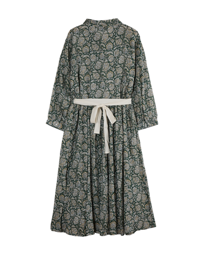 Robe longue camélia vert