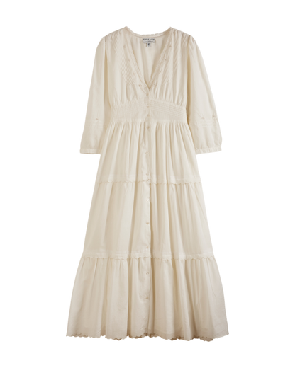 Robe - Longue vintage voile de coton écru