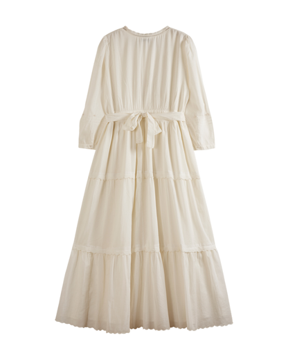 Robe - Longue vintage voile de coton écru