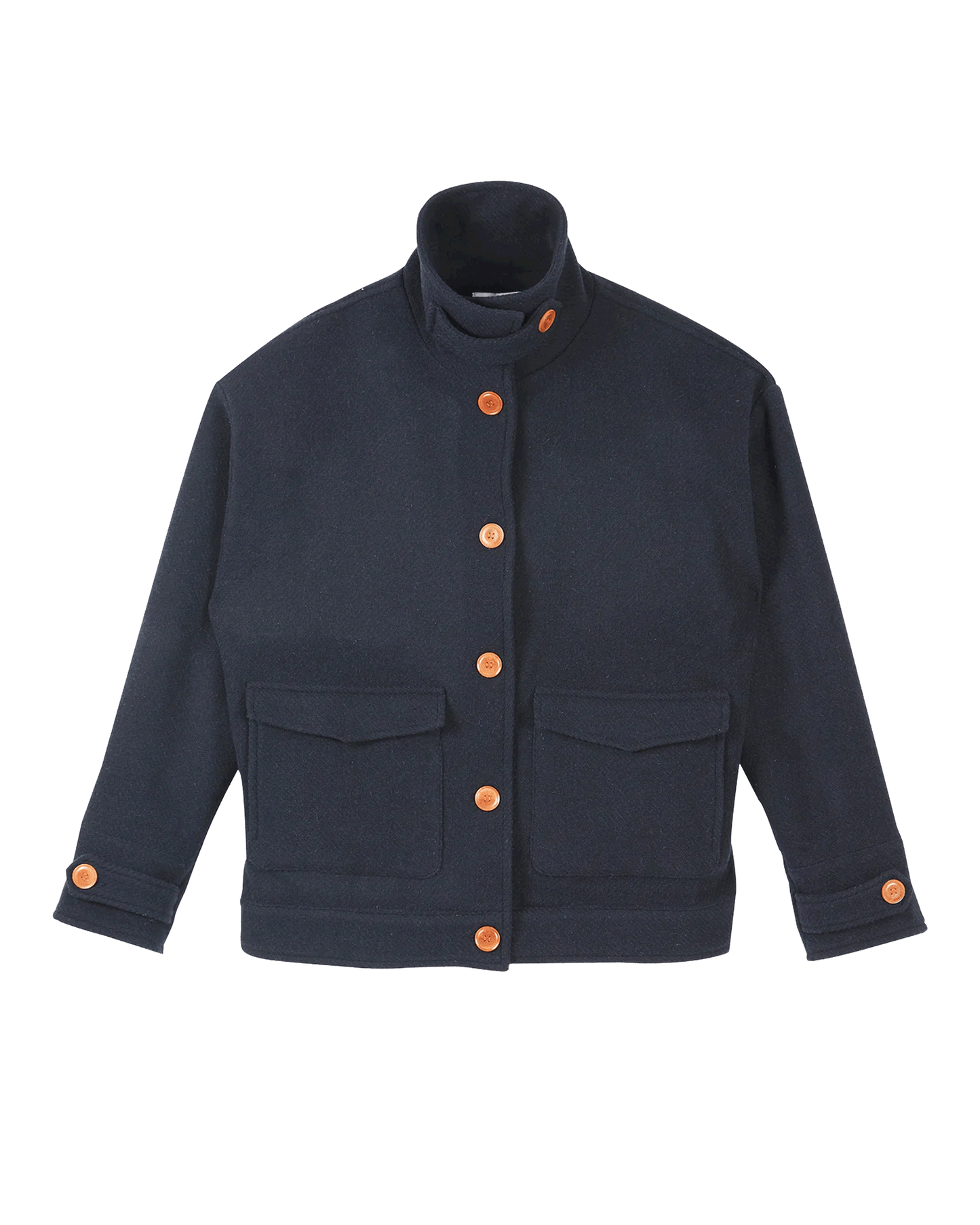 Blouson laine recyclée marine