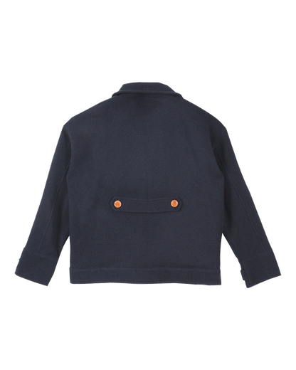 Blouson laine recyclée marine