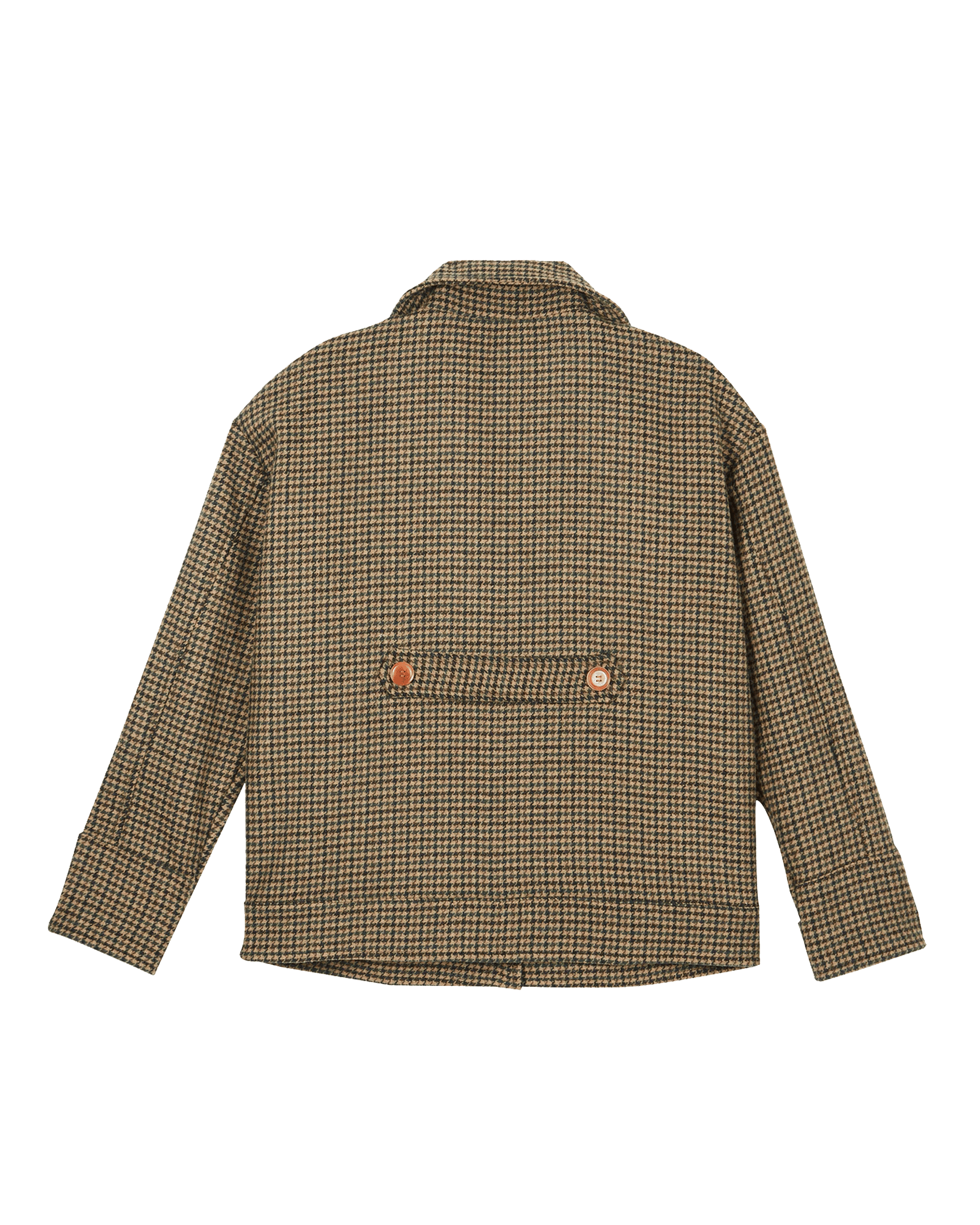 Blouson laine recyclée pied de poule vert