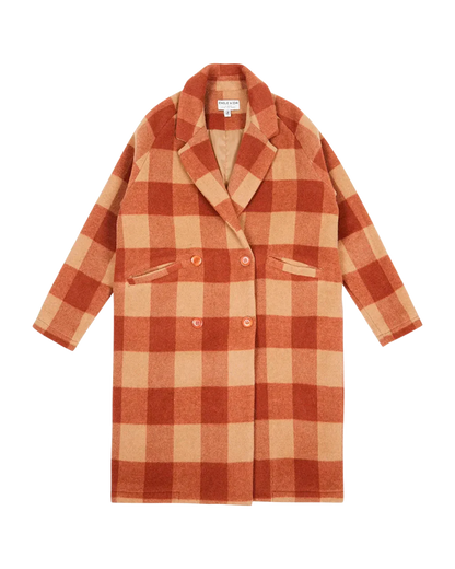 Manteau laine grand vichy
