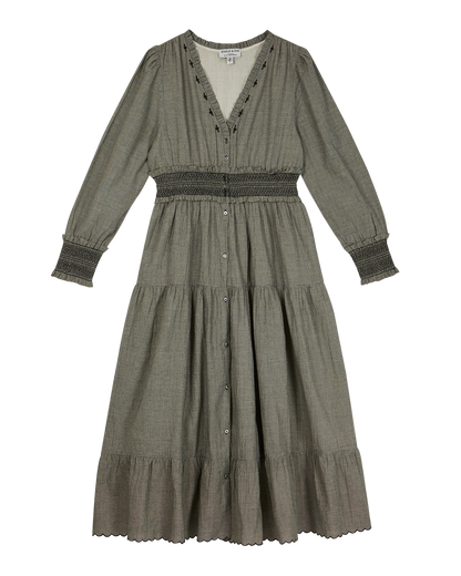 Robe coton mini carreaux gris