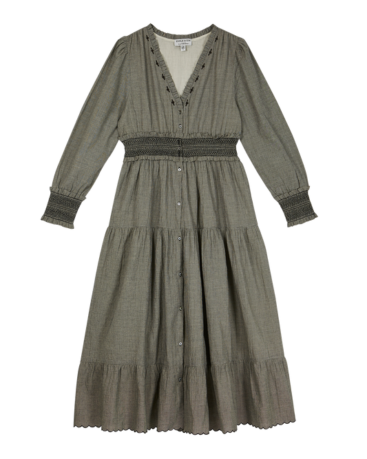 Robe coton mini carreaux gris