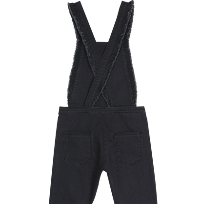 Salopette denim dos croisé noir