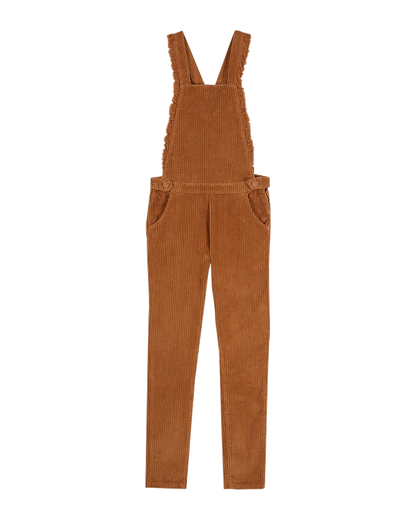 Salopette dos croisé velours de coton noix