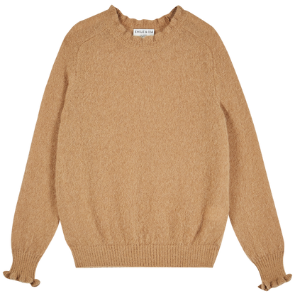 Pull over laine d'alpaga paille