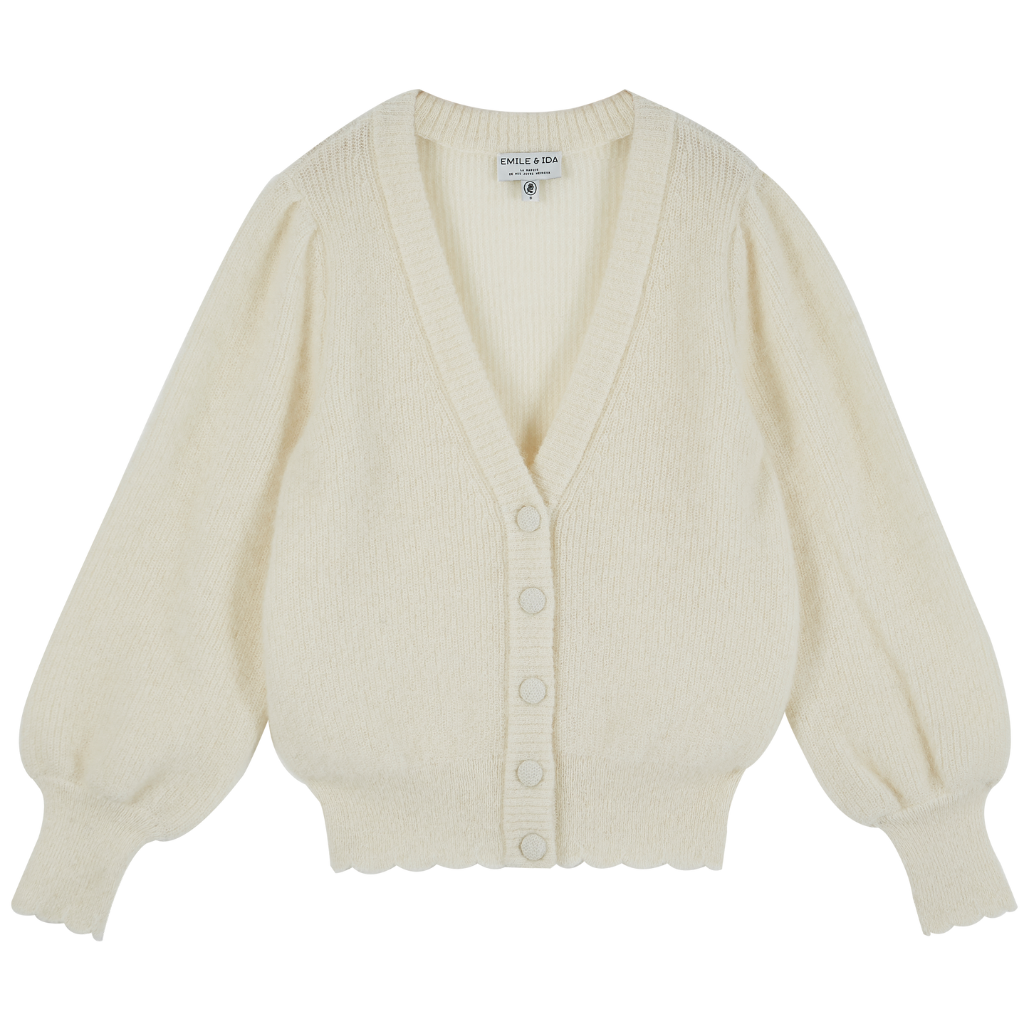 Cardigan laine d'alpaga écru