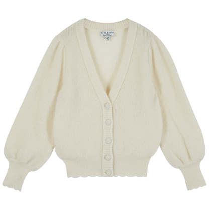 Cardigan laine d'alpaga écru
