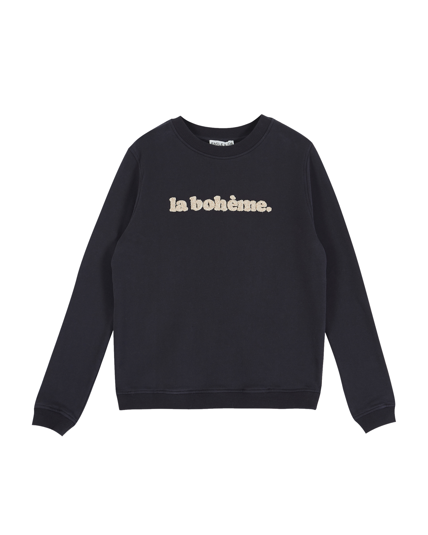 Sweatshirt femme coton bio "la bohème" bitume