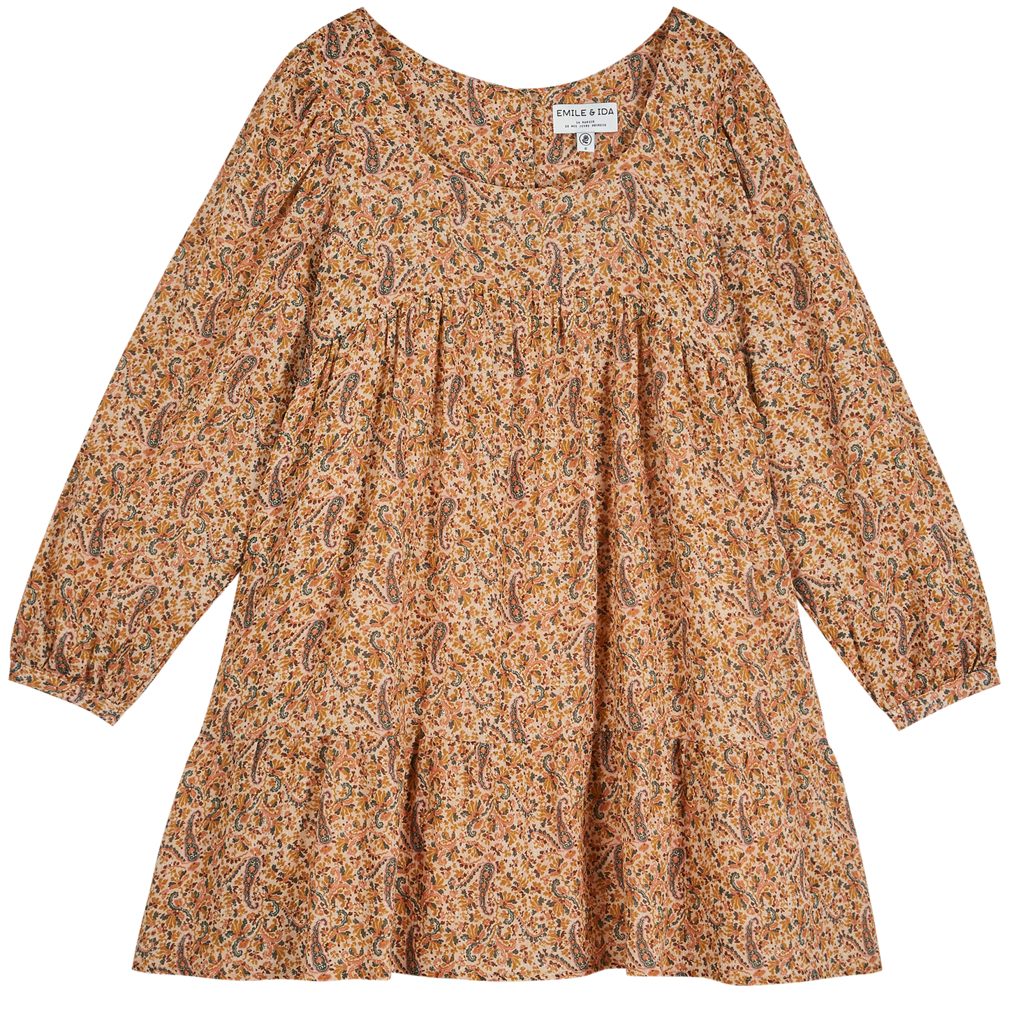 Robe imprimée voile de coton orange