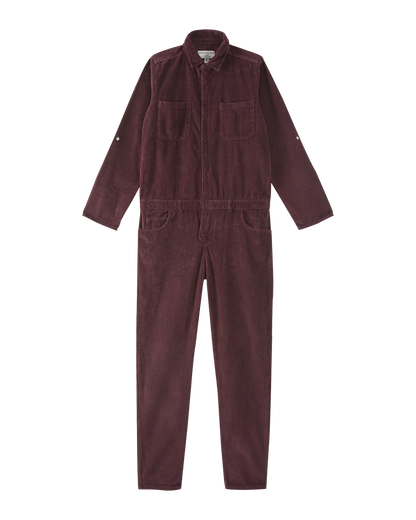 Combinaison velours de coton aubergine