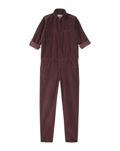Combinaison velours de coton aubergine