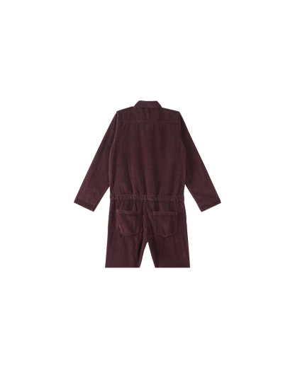 Combinaison velours de coton aubergine