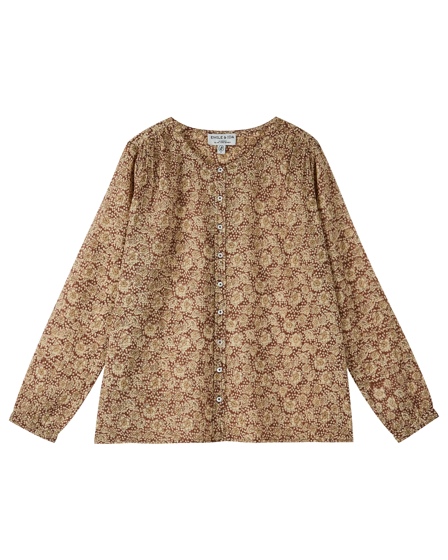 Blouse crépon floral seventies