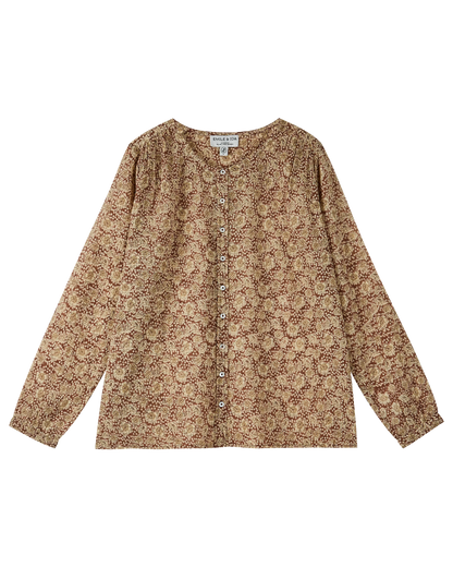 Blouse crépon floral seventies