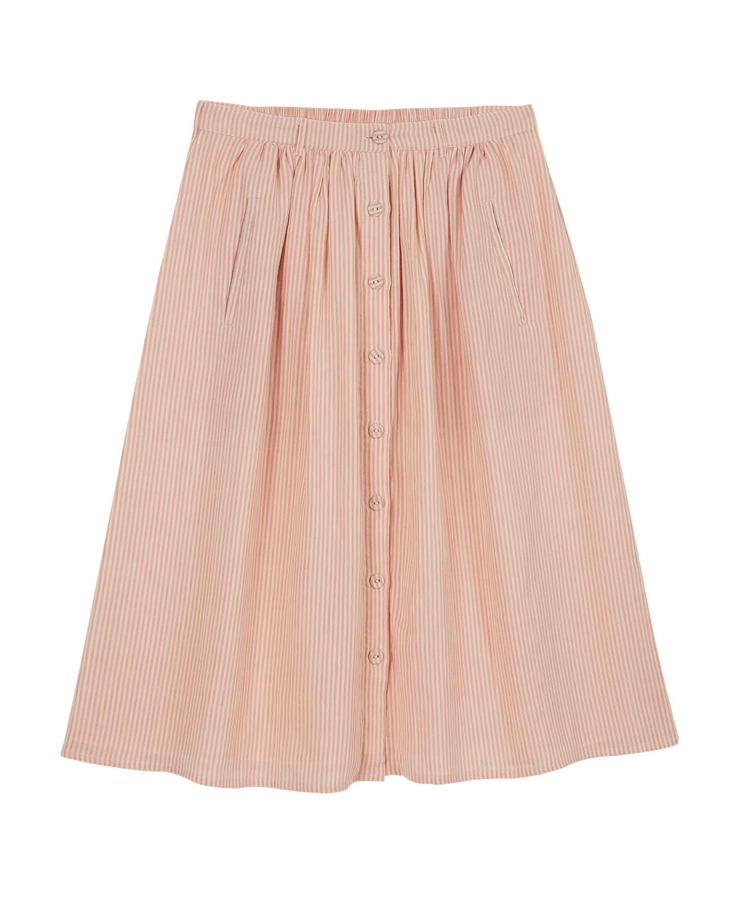 Jupe midi rayure rose