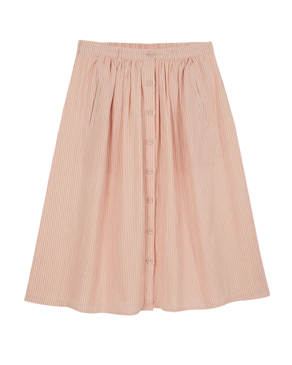 Jupe midi rayure rose