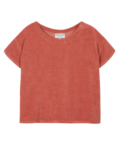 Tee-shirt femme éponge tuile