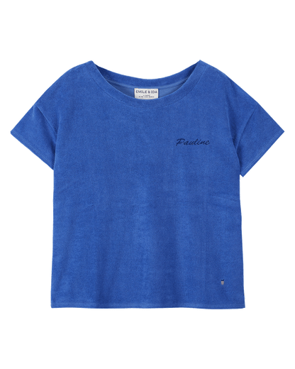 Tee-shirt femme éponge céleste