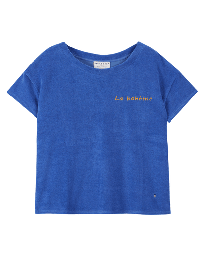 Tee-shirt femme éponge céleste