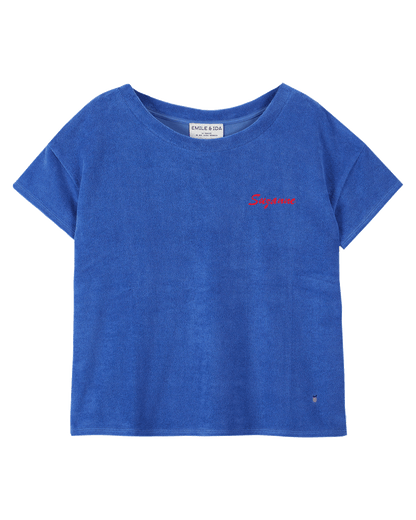 Tee-shirt femme éponge céleste