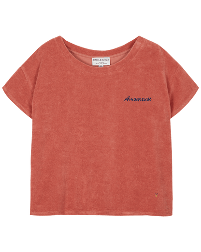 Tee-shirt femme éponge tuile