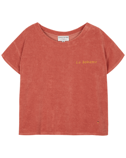 Tee-shirt femme éponge tuile