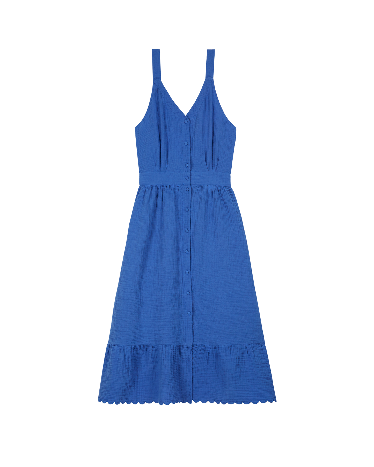 Robe dos nu gaze de coton céleste