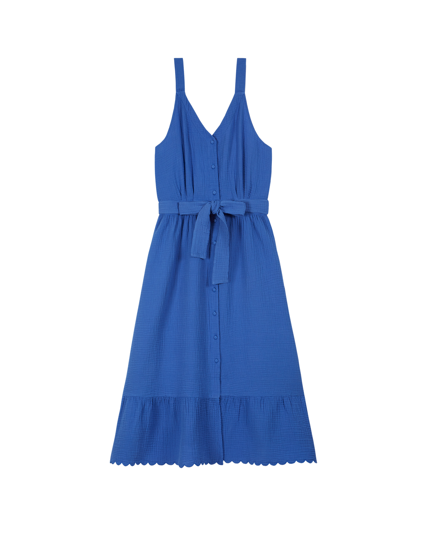 Robe dos nu gaze de coton céleste