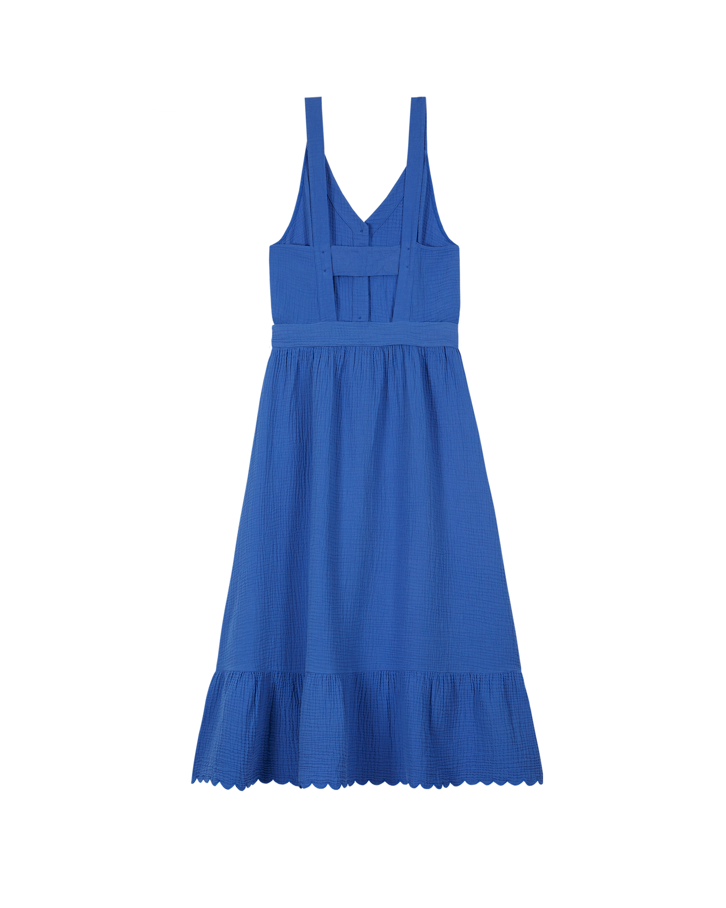 Robe dos nu gaze de coton céleste