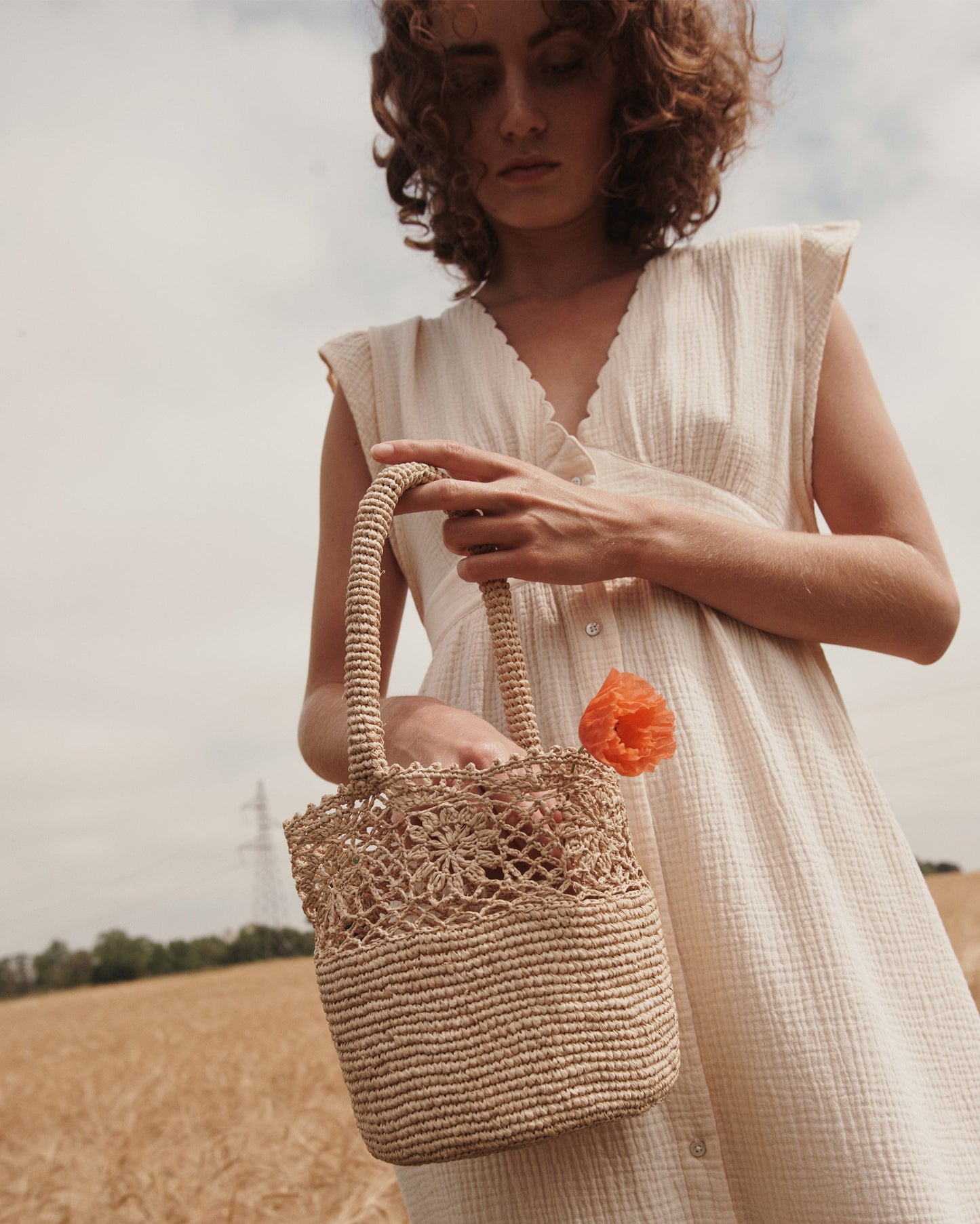 Robe gaze de coton crème