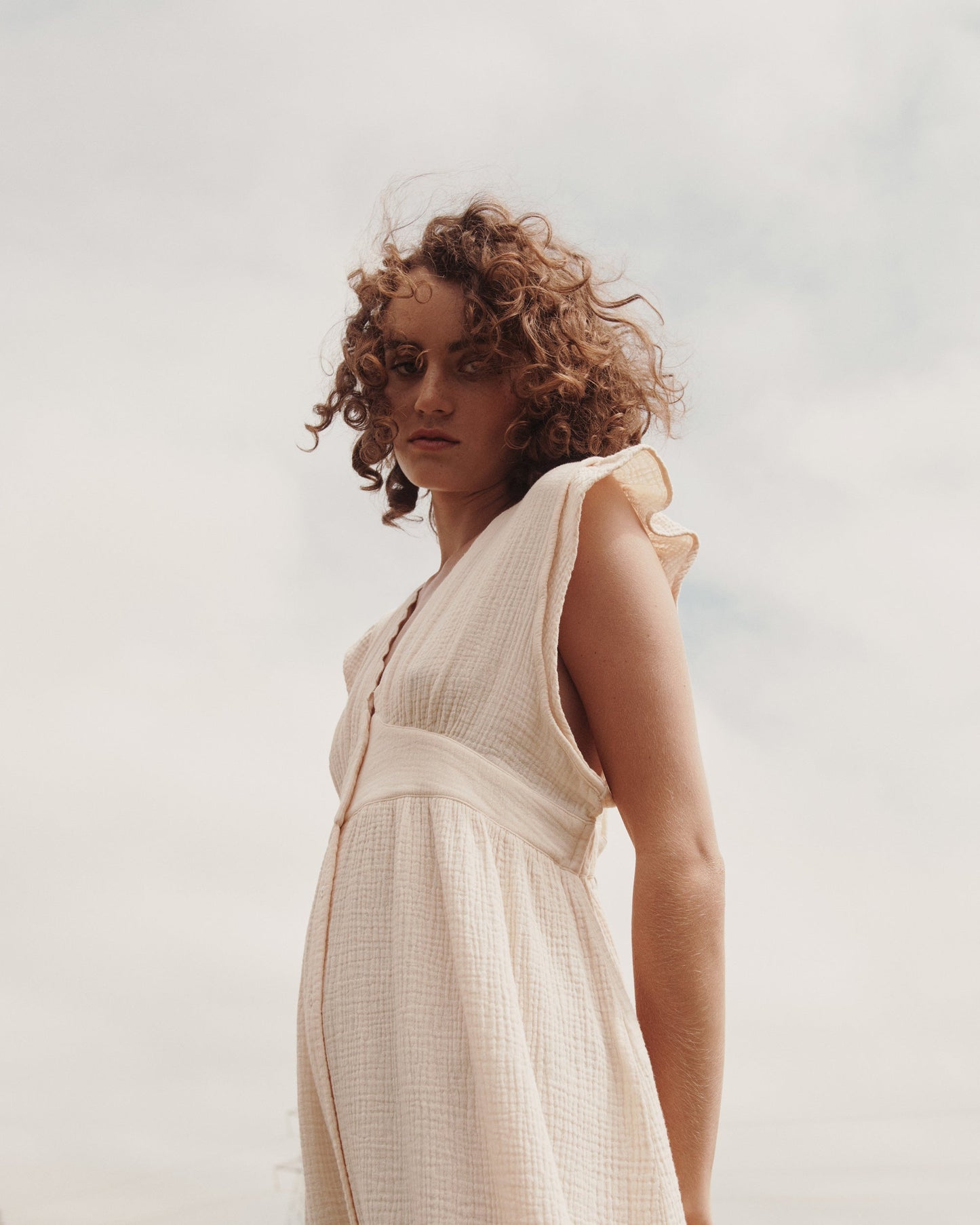 Robe gaze de coton crème