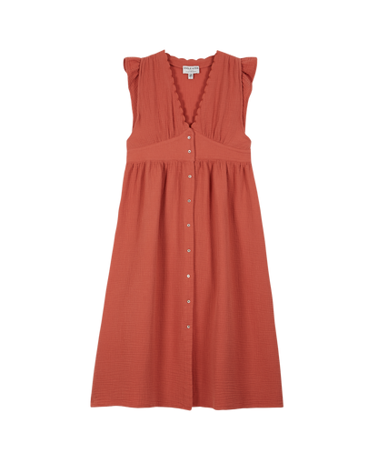Robe gaze de coton tuile