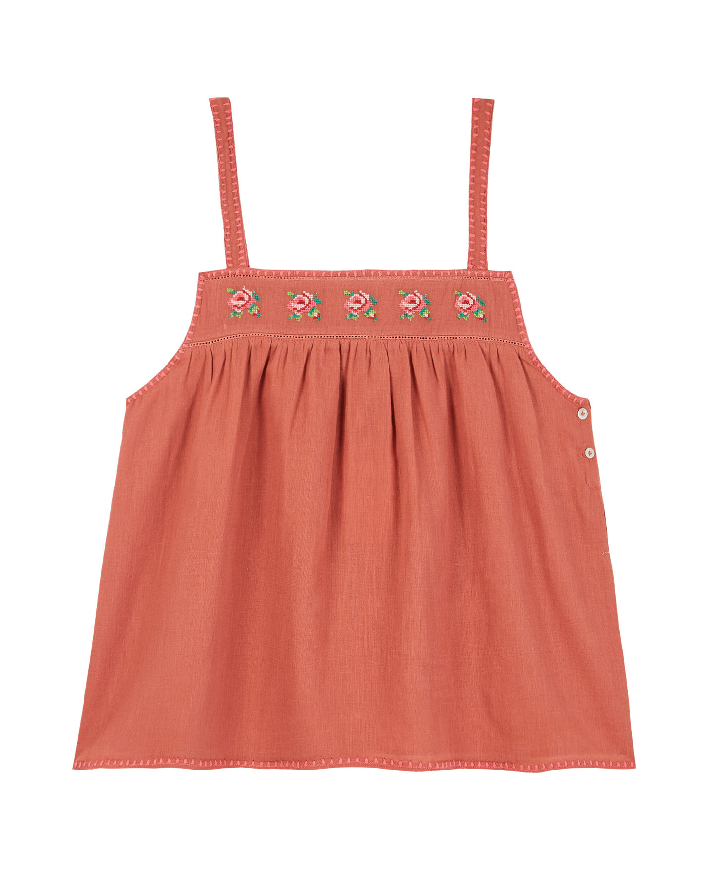 Top bretelles coton tuile