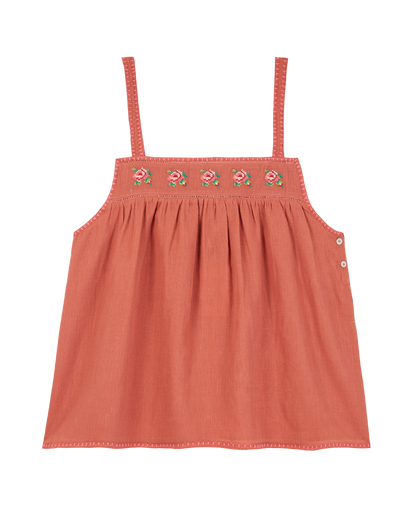 Top bretelles coton tuile