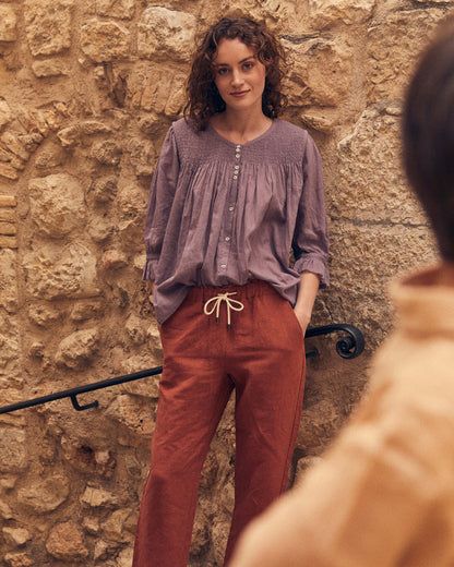 Blouse voile de coton violine