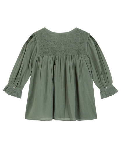 Blouse voile de coton amande