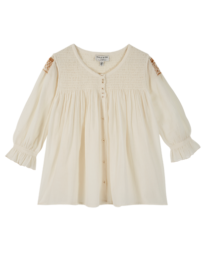 Blouse voile de coton écru
