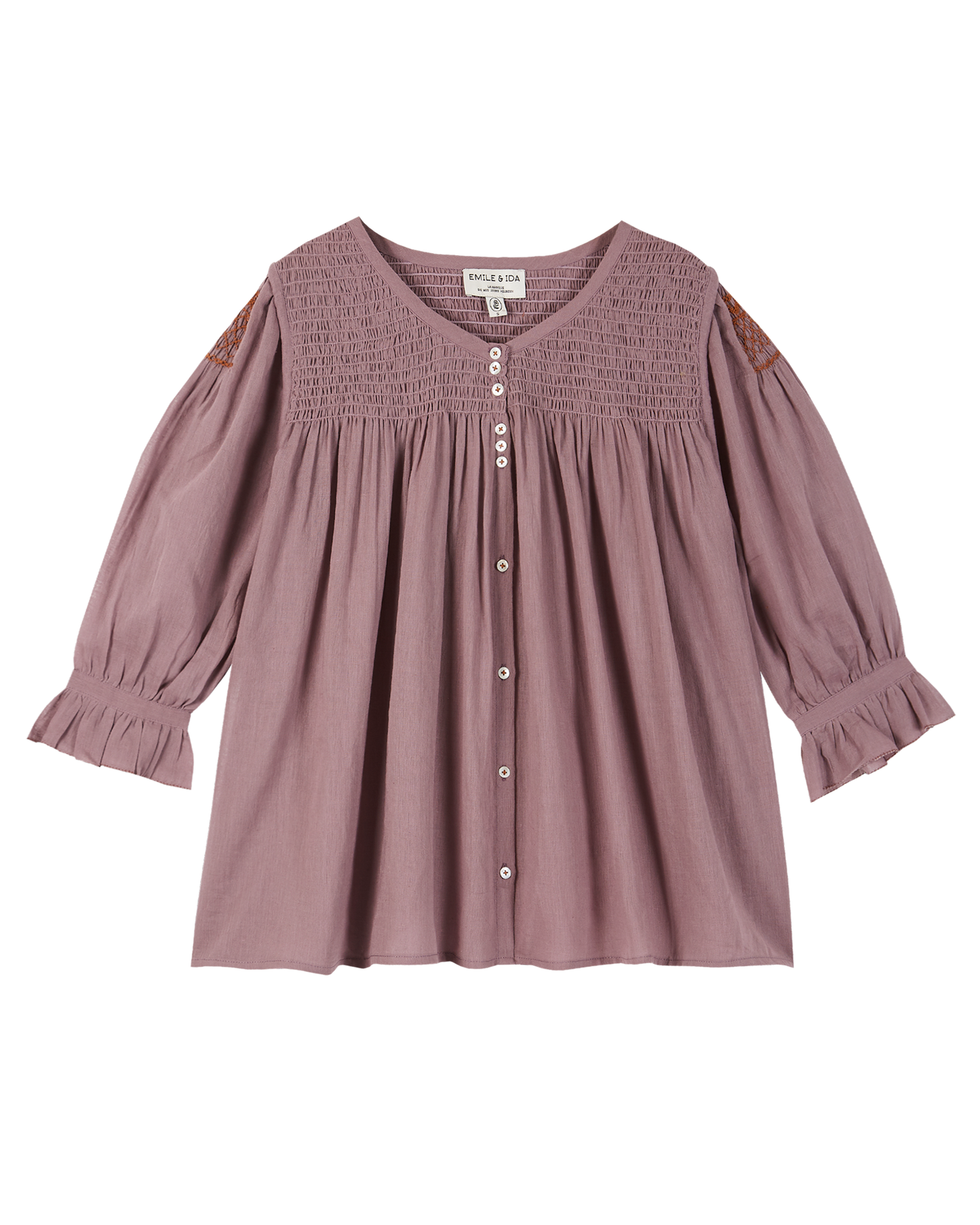 Blouse voile de coton violine