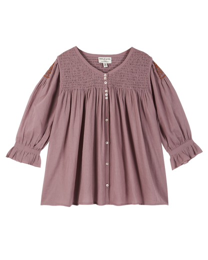 Blouse voile de coton violine