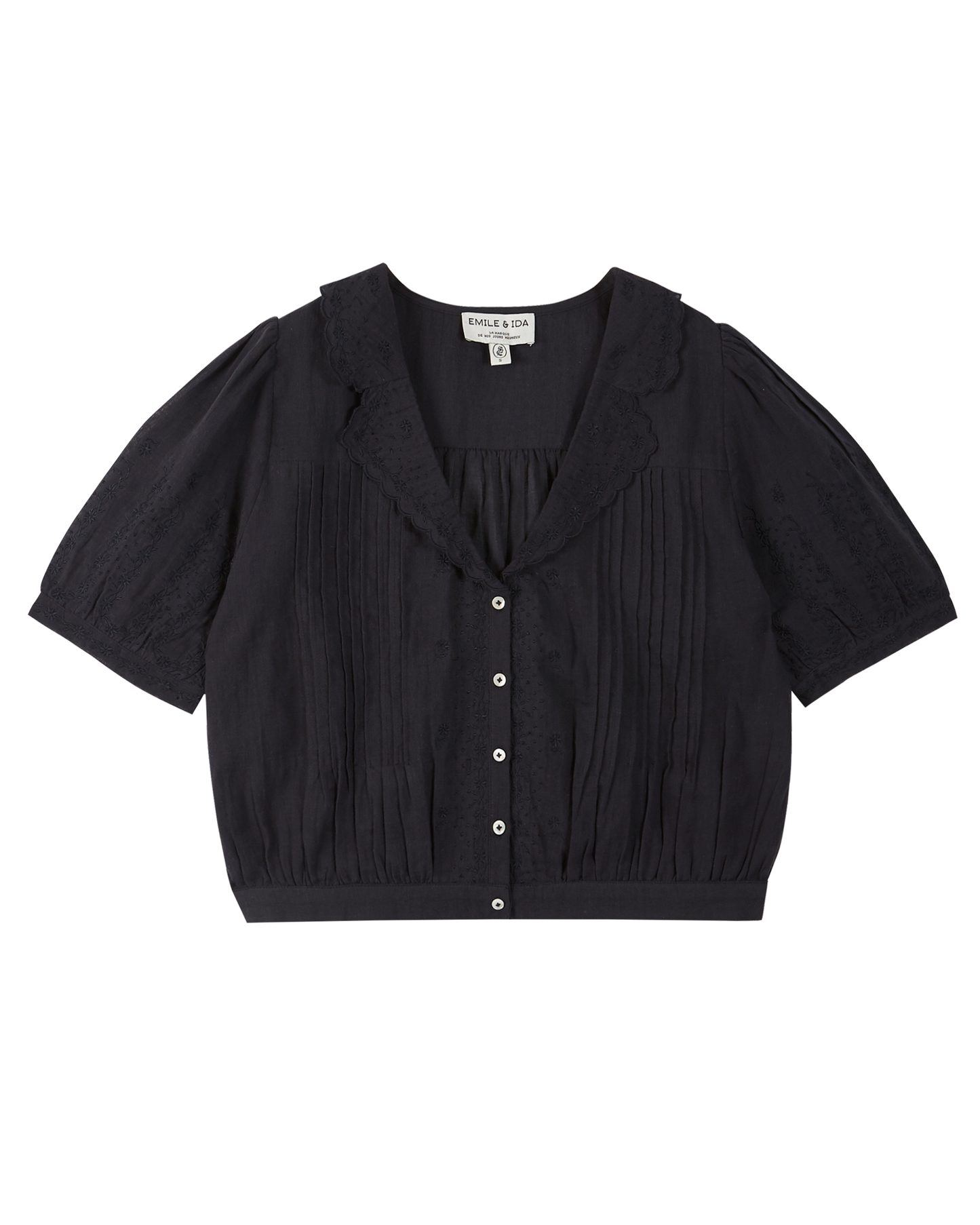Blouse coton vintage bitume