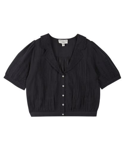 Blouse coton vintage bitume
