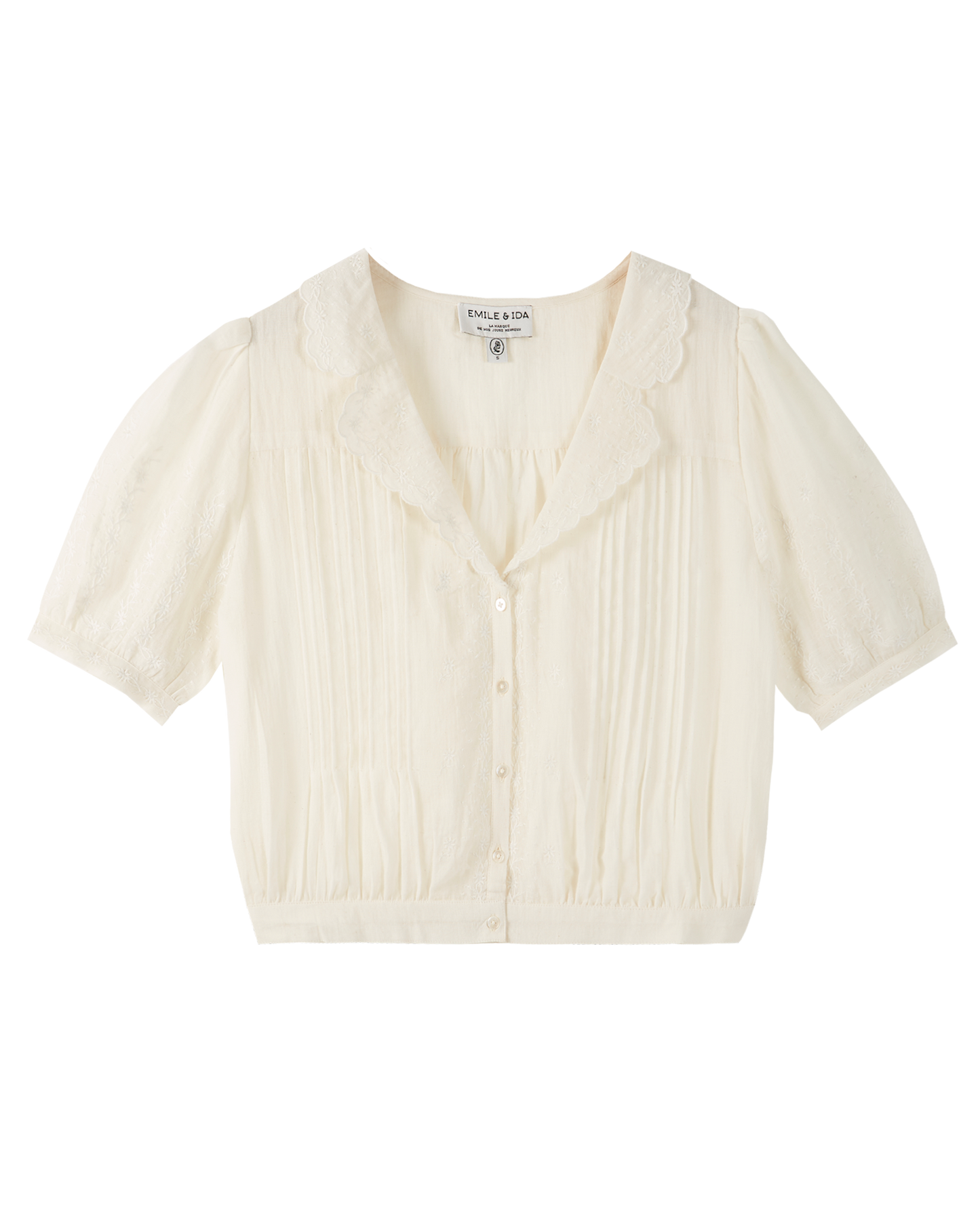 Blouse coton vintage écru