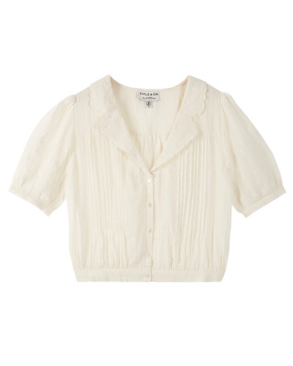 Blouse coton vintage écru