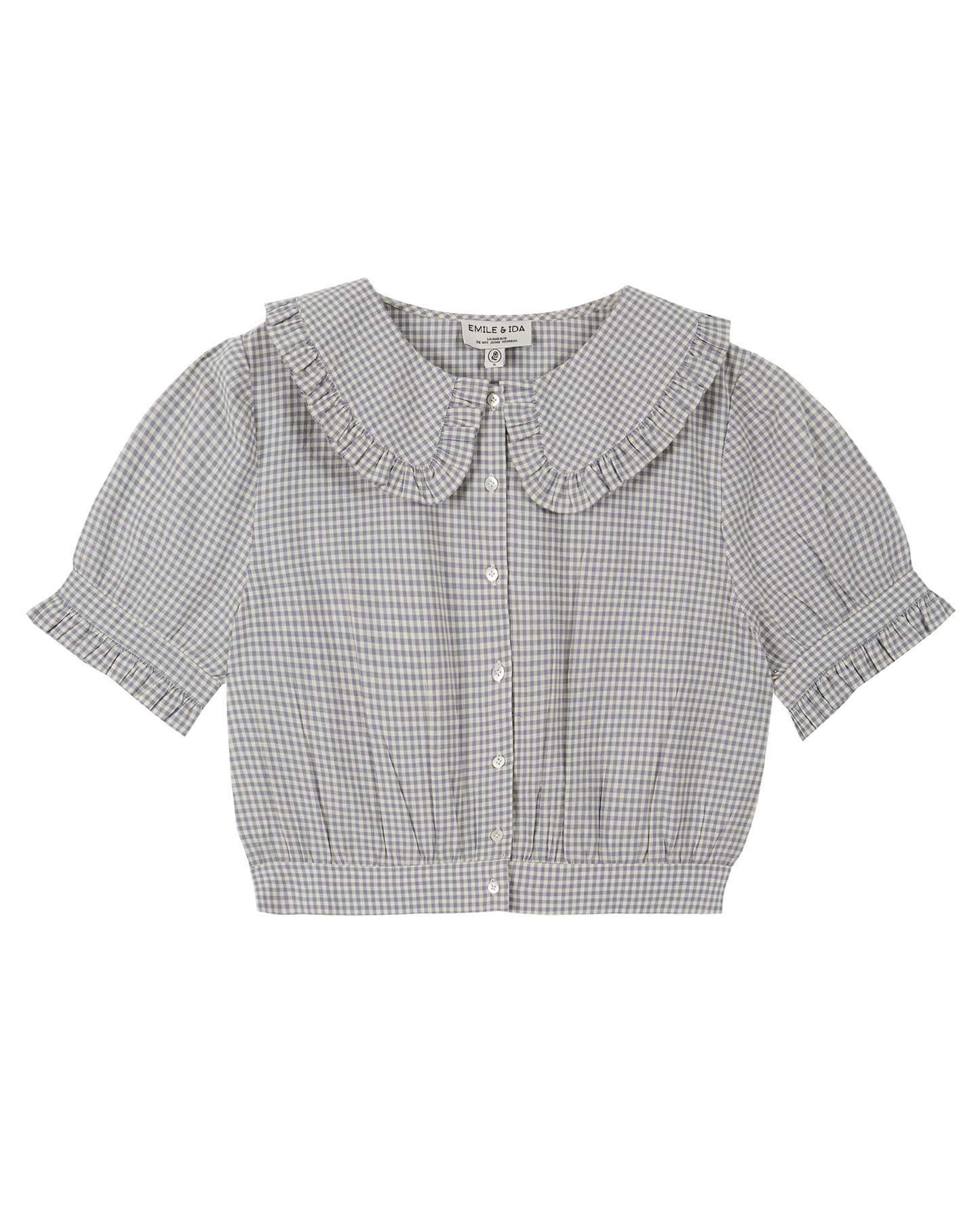 Blouse coton vichy bleu