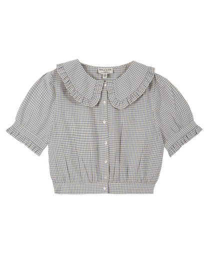 Blouse coton vichy bleu