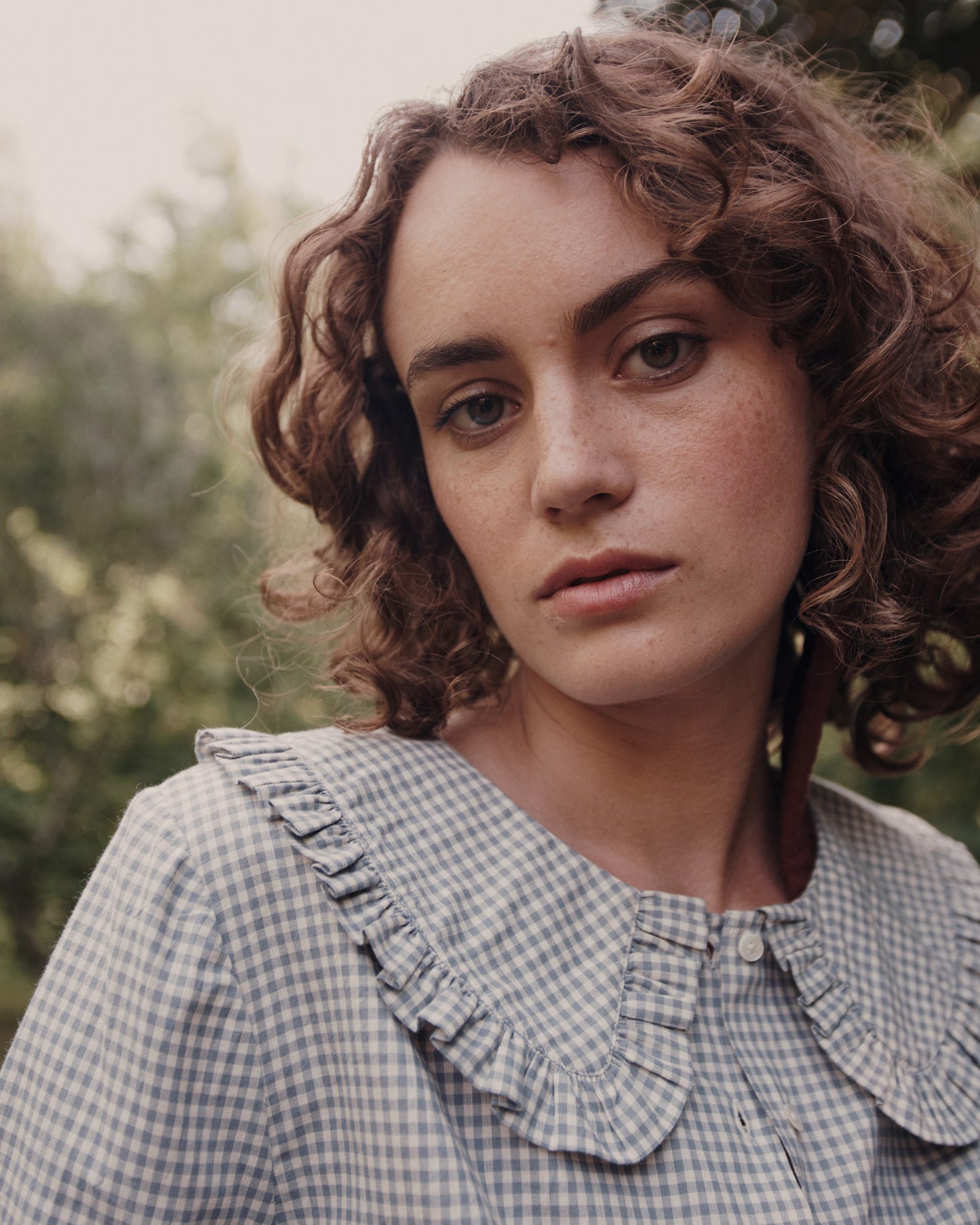 Blouse coton vichy bleu